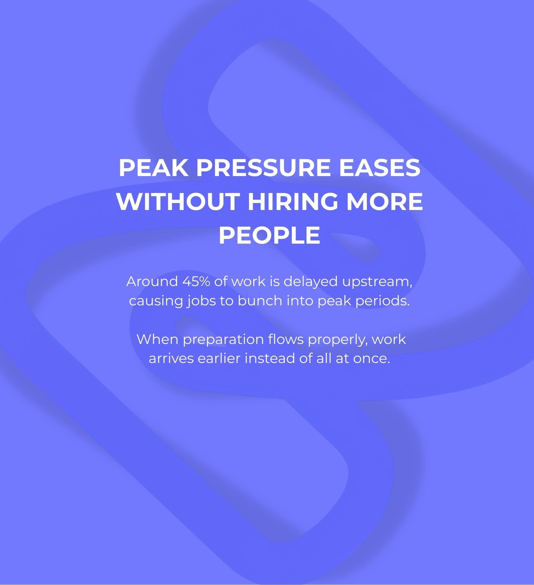 Peak pressure eases without hiring more people
